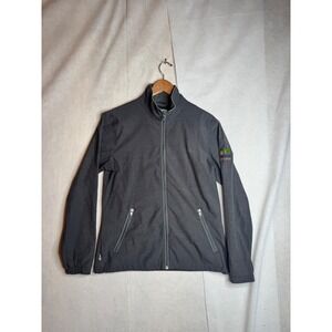 Linksoul Mens Full Zip Golf Jacket Gray Youth On Course Logo Size Medium